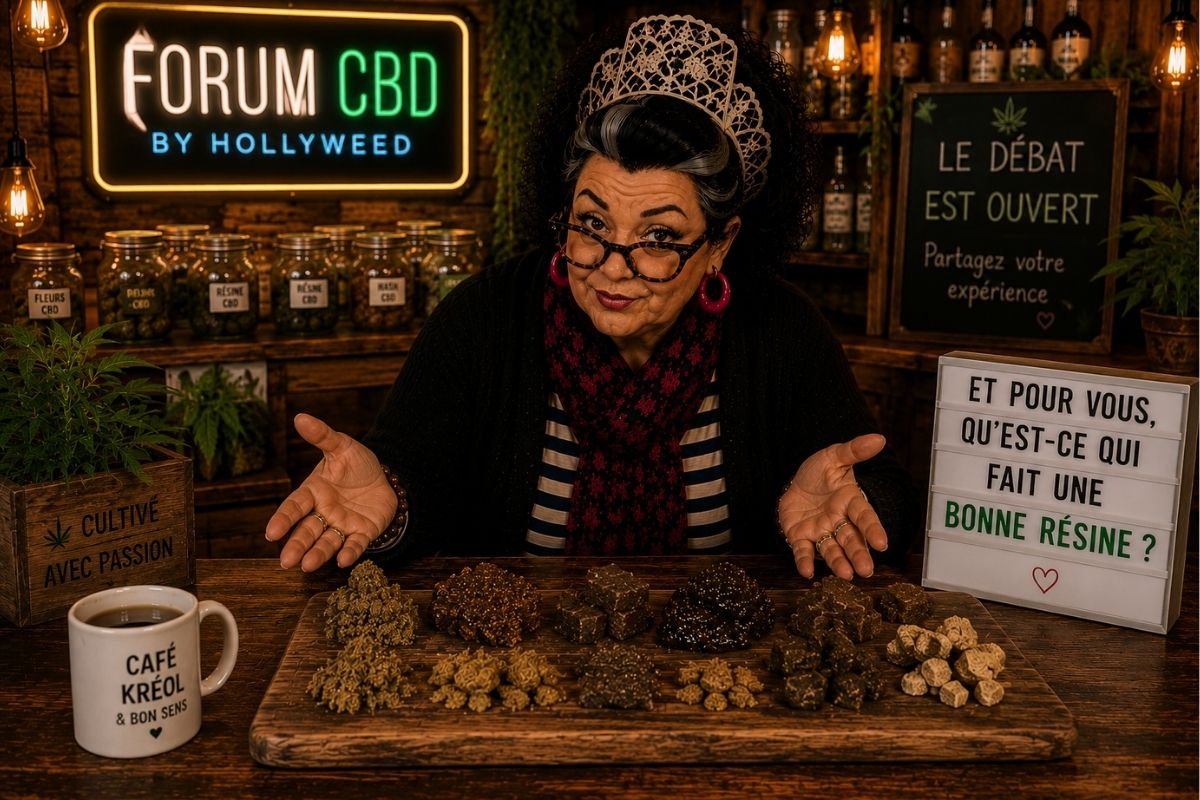 Tata Mon Ika invite les lecteurs à échanger sur ce qui fait une bonne résine CBD au comptoir du Forum CBD by Hollyweed