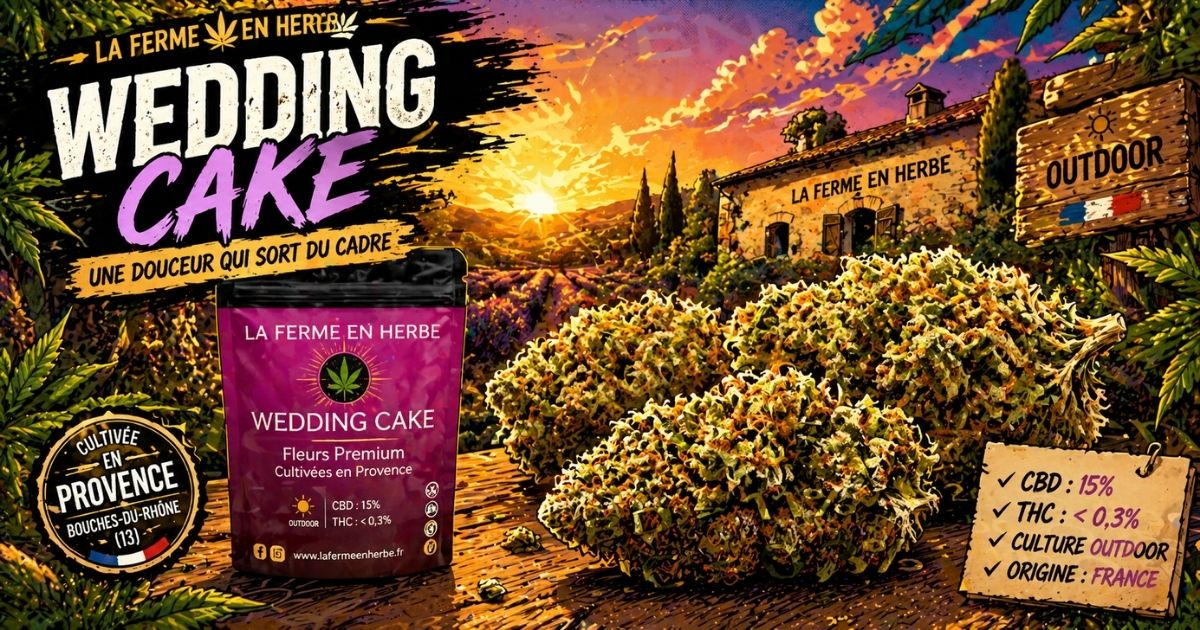 wedding cake cbd ferme en herbe outdoor france fleur cbd provence lavande