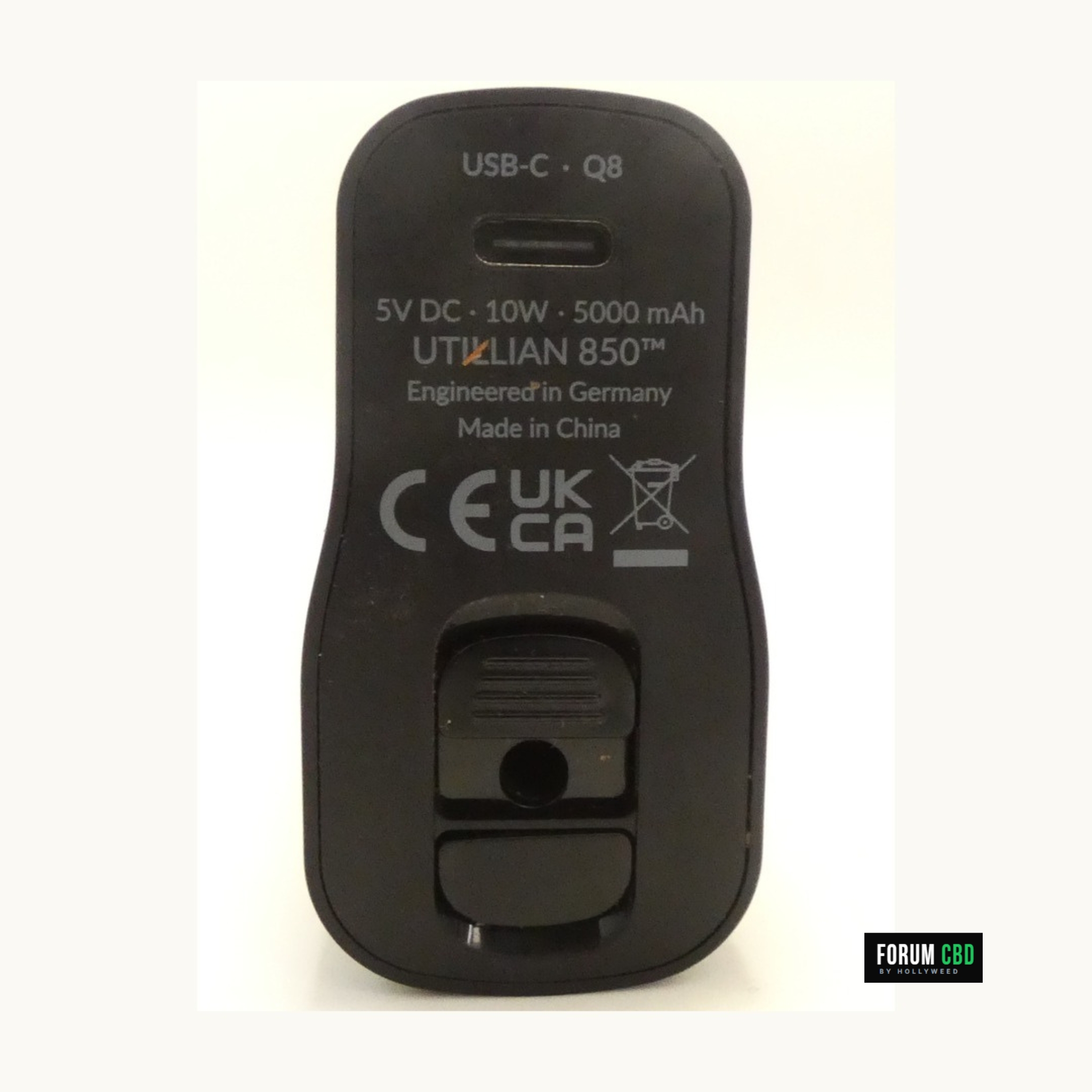 Base de l’Utillian 850 montrant le système Airflow permettant de régler le flux d’air