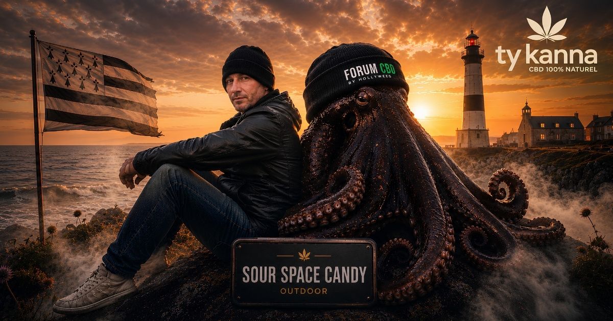 Image de couverture de la Sour Space Candy Outdoor de Ty Kanna inspirée du terroir breton et de l’univers Forum CBD