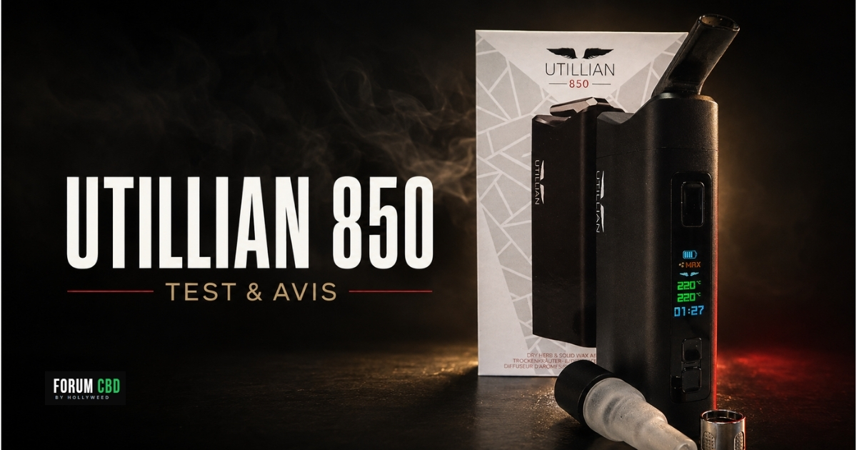 Utillian 850 avec sa boîte et ses accessoires – test et avis sur le vaporisateur hybride Dual Core