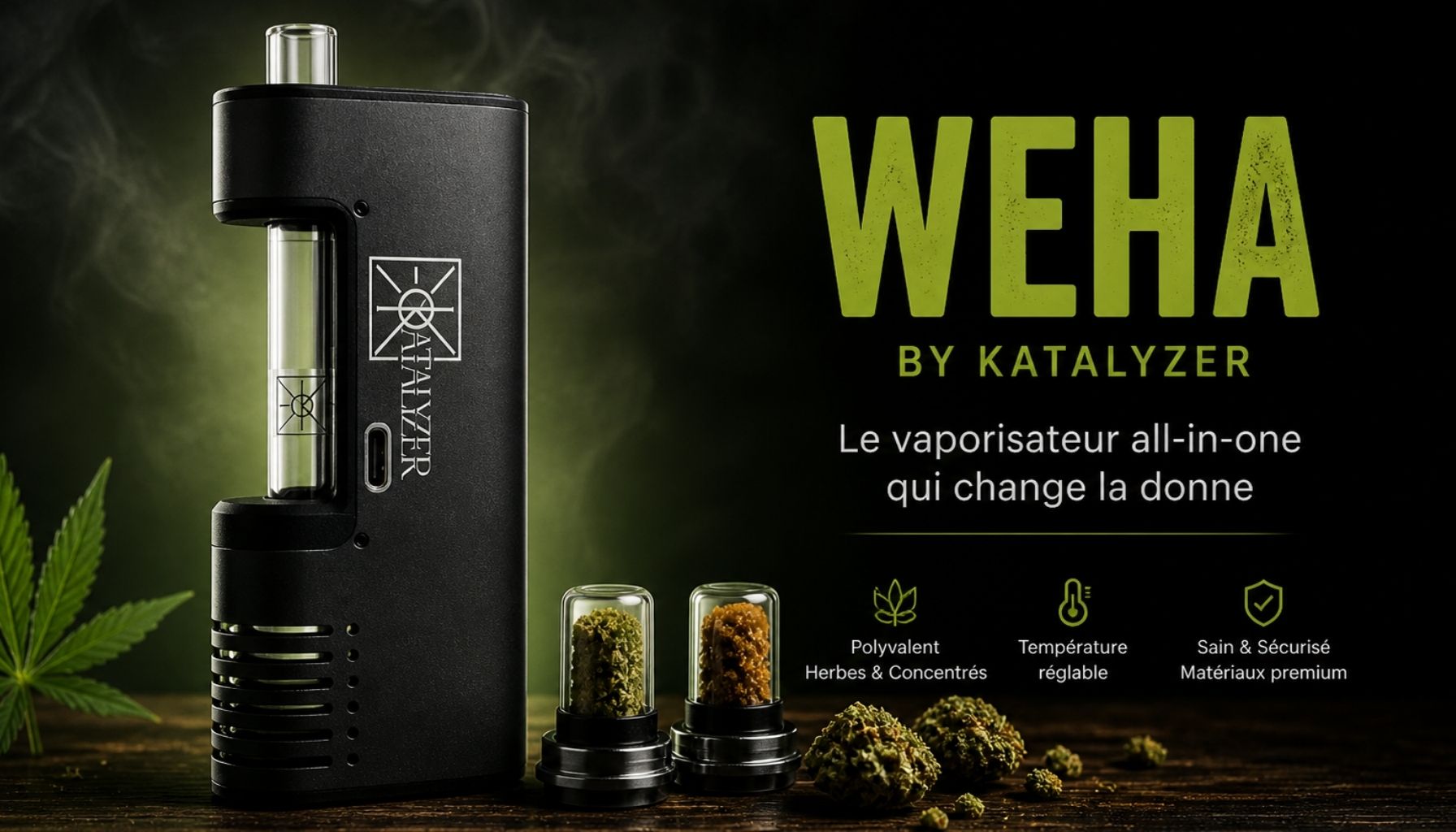 vaporisateur weha by katalyzer cbd polyvalent fleurs et resines
